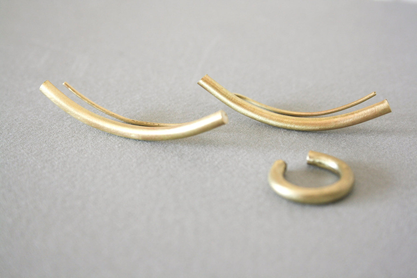 Gold Brass Ear Climber Cuff Set – Minimal Ear Pins