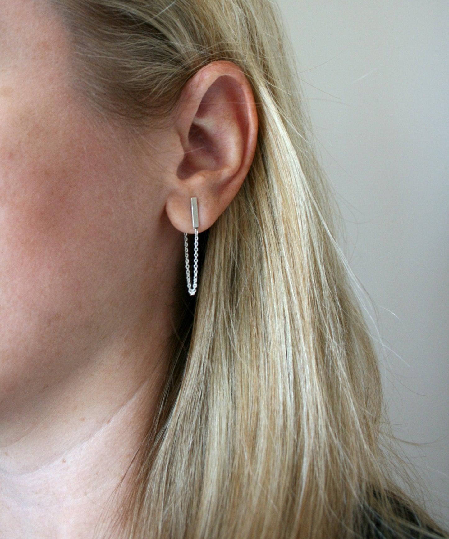 Sterling Silver 925 Chain Link Earrings : Hypoallergenic Everyday Wear