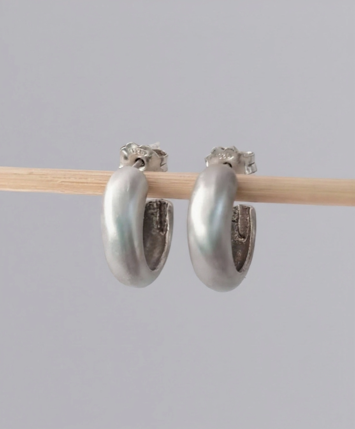Chunky Sterling Silver Hoops – Minimalist Everyday Earrings