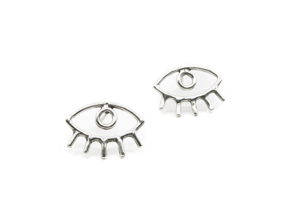 Evil Eye Sterling Silver Stud Earrings
