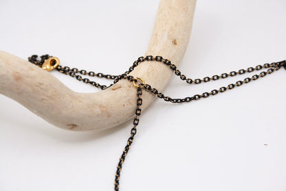 Black & Gold Steel Hand Chain Bracelet: Gothic Boho Jewelry