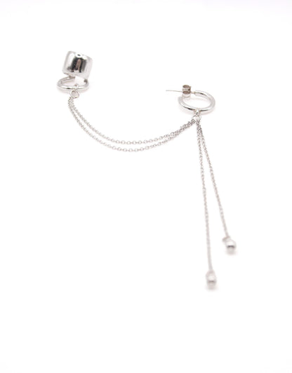Helix Chain Ear Cuff and Hoop Earring – Sterling Silver