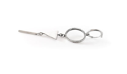Geometric Sterling Silver Hoop Earring with Triangle Dangle