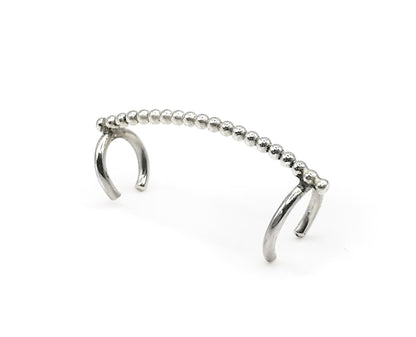 Long Beaded Sterling Silver Ear Cuff – No Piercing