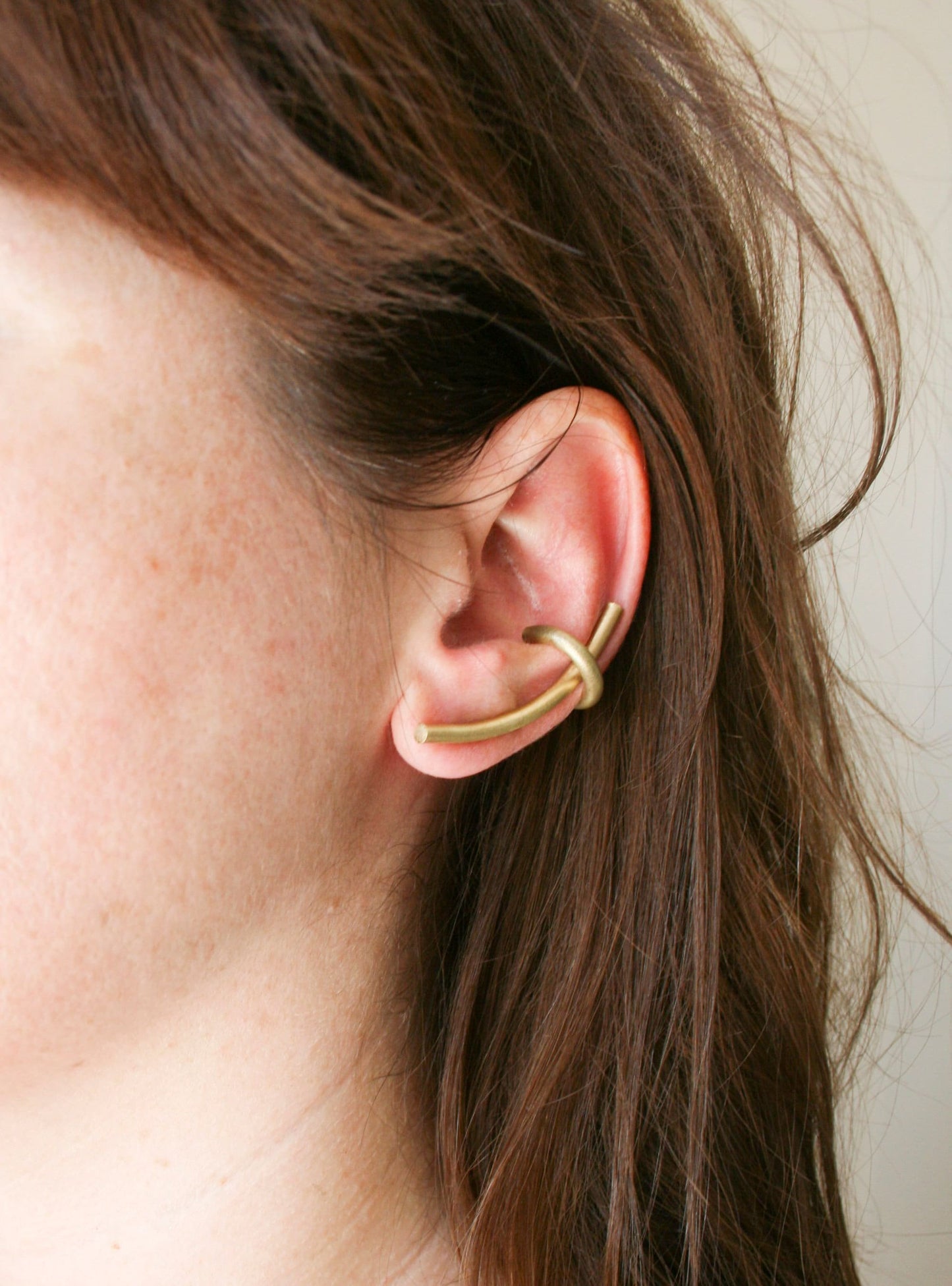 Gold Brass Ear Climber Cuff Set – Minimal Ear Pins