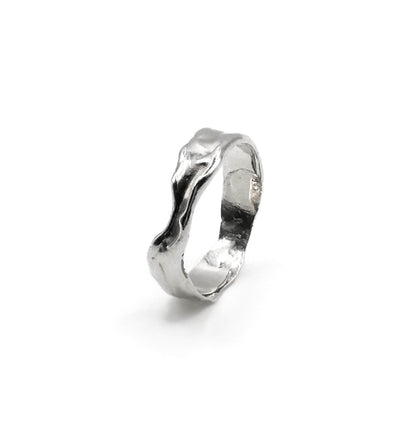 Irregular Wave Band Ring – Sterling Silver