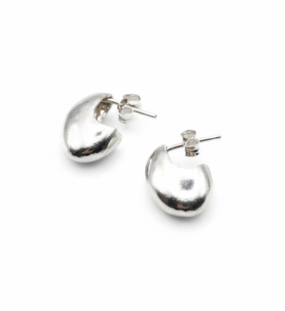 Small Chunky Sterling Silver Hoop Earrings