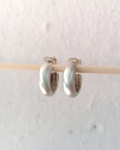 Chunky Small Sterling Silver Hoop Earrings