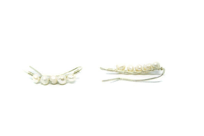 Freshwater Pearl Ear Climbers – Sterling Silver
