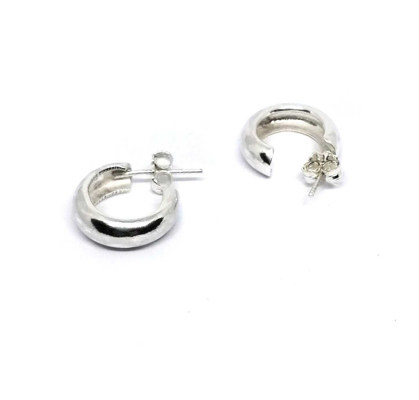 Chunky Small Sterling Silver Hoop Earrings