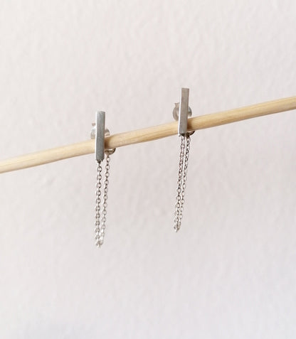 Sterling Silver 925 Chain Link Earrings : Hypoallergenic Everyday Wear