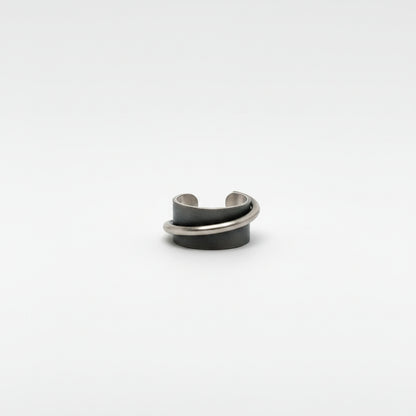 Silver ring on a white background