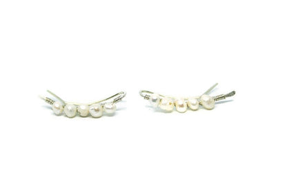 Freshwater Pearl Ear Climbers – Sterling Silver