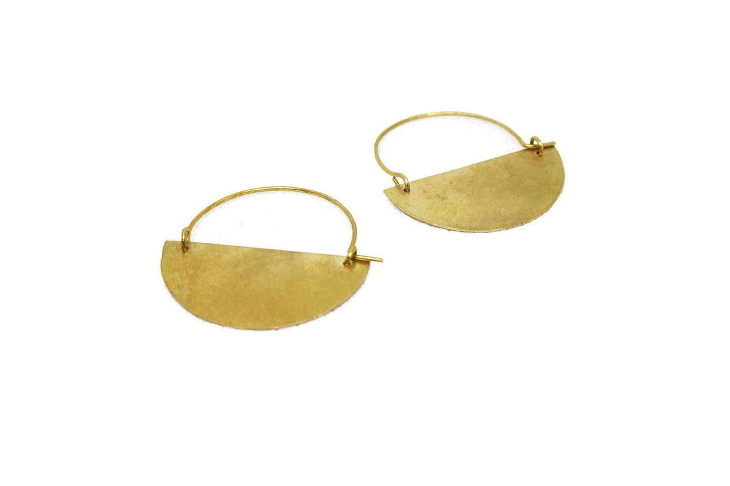 Crescent Hoop Earrings – Gold Brass