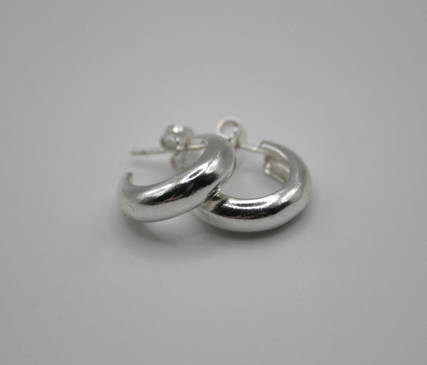Chunky Small Sterling Silver Hoop Earrings
