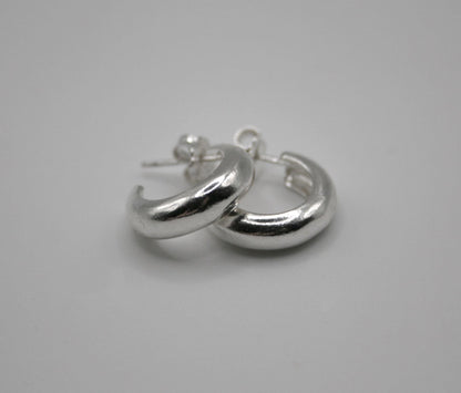 Chunky Small Sterling Silver Hoop Earrings