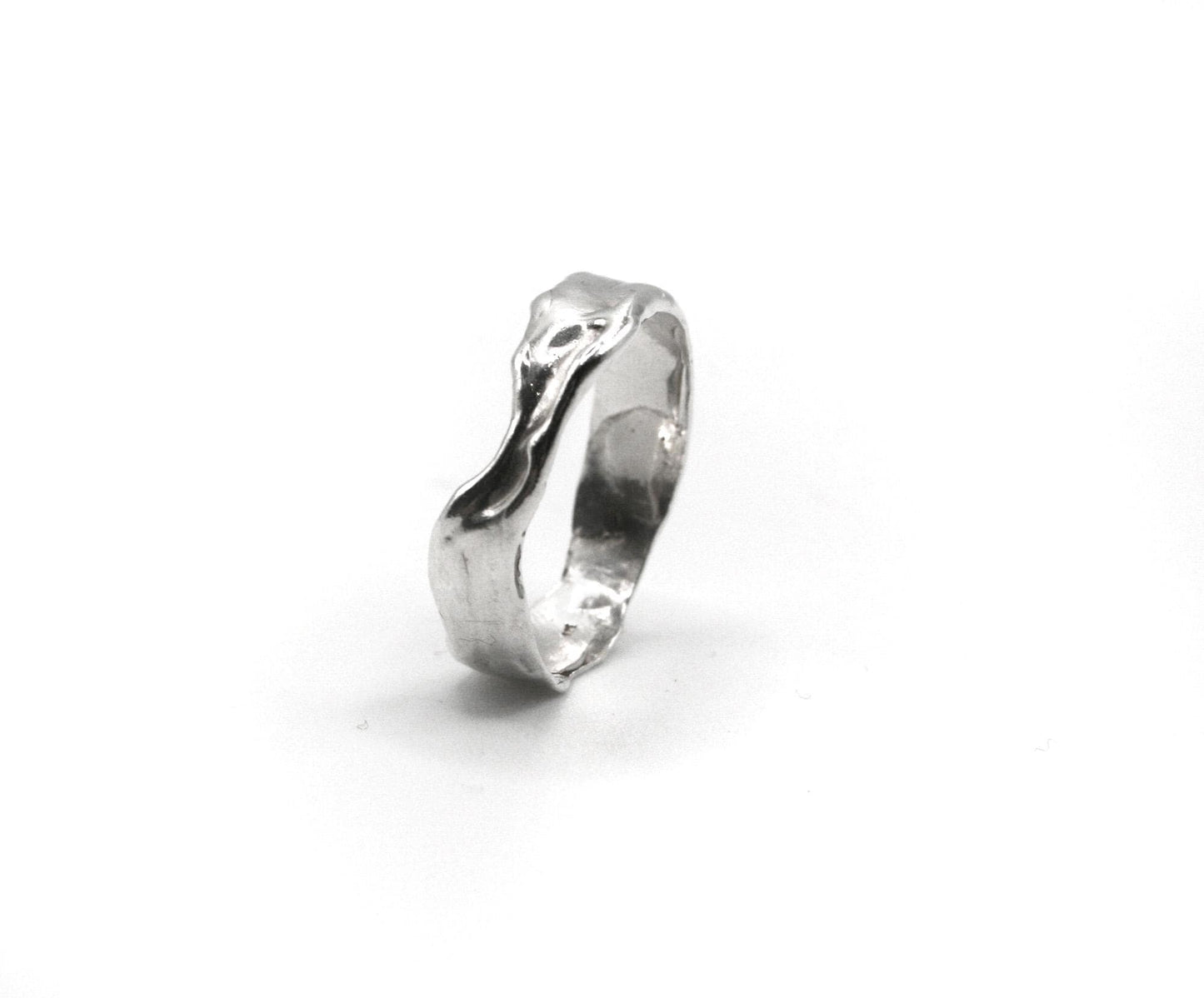 Irregular Wave Band Ring – Sterling Silver