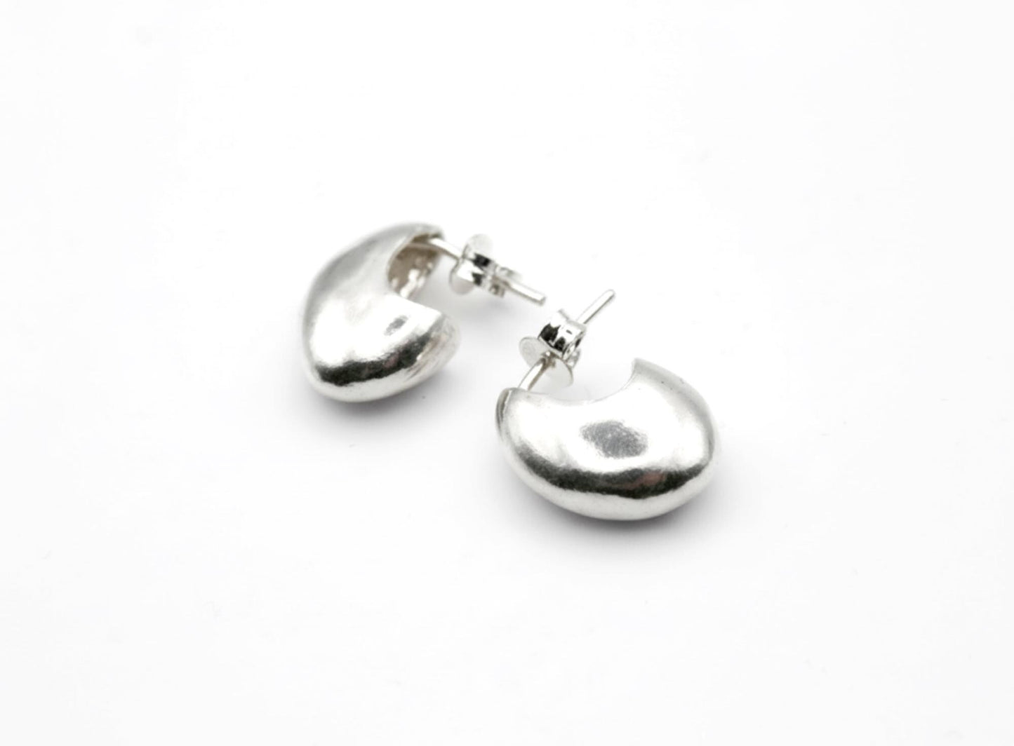 Small Chunky Sterling Silver Hoop Earrings