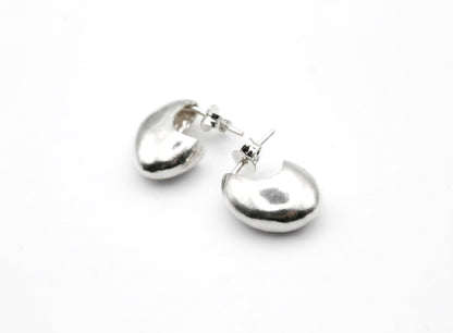 Small Chunky Sterling Silver Hoop Earrings