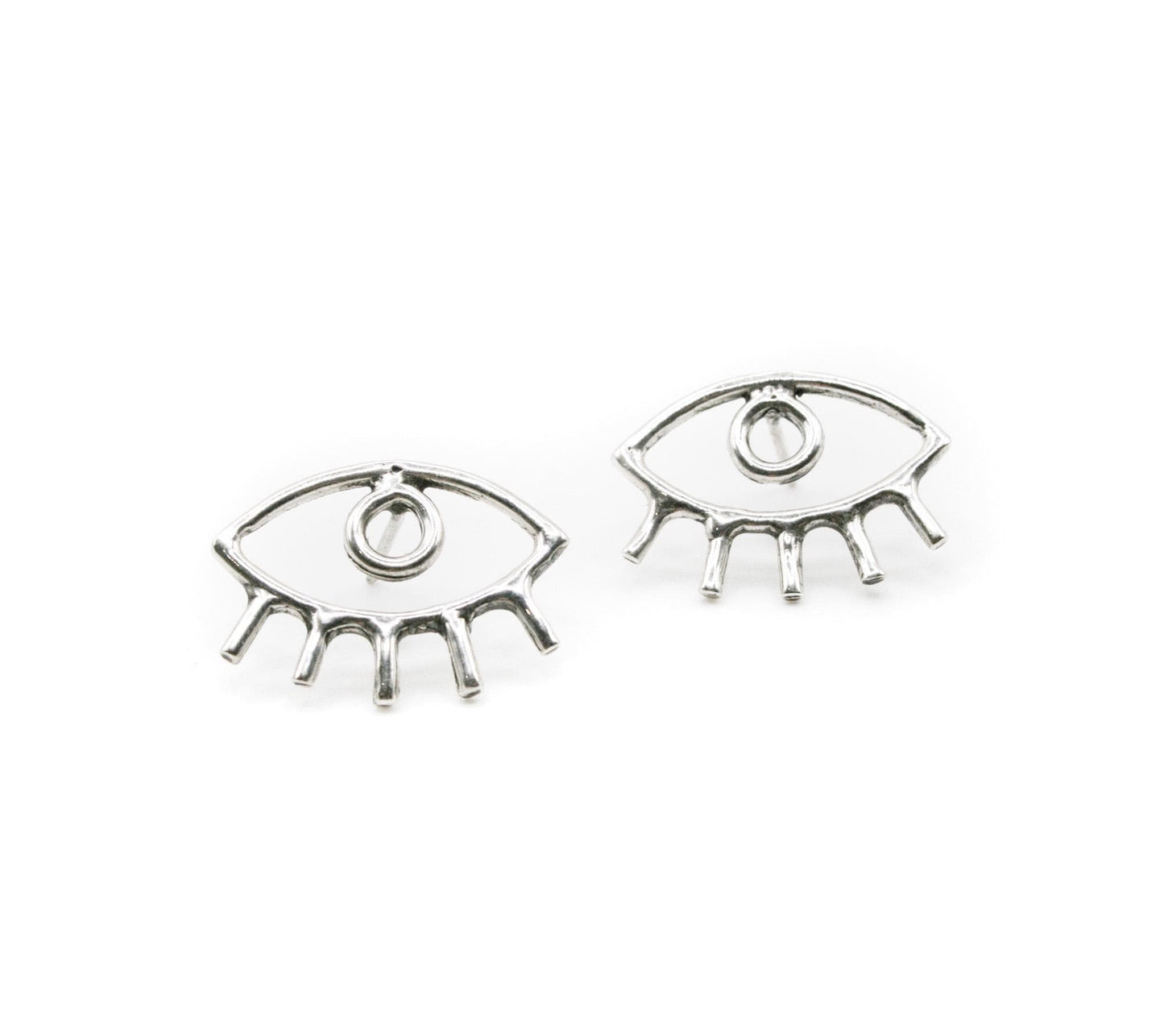 Evil Eye Sterling Silver Stud Earrings