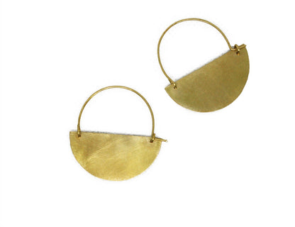 Crescent Hoop Earrings – Gold Brass