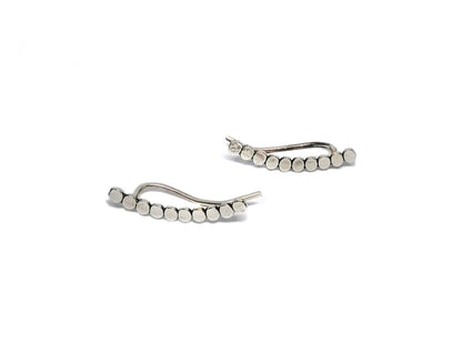 Tiny Circle Ear Climbers – Sterling Silver Dot Earrings