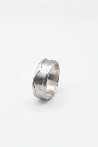 Silver ring on a white background