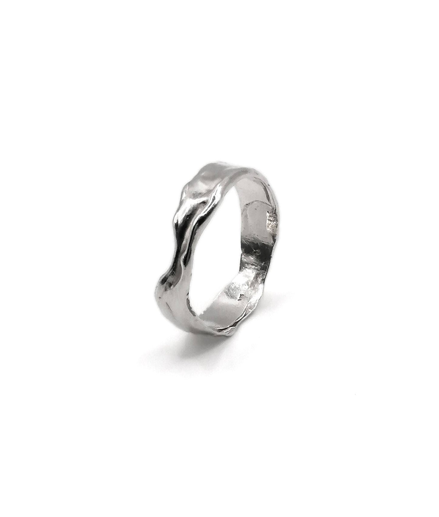 Irregular Wave Band Ring – Sterling Silver