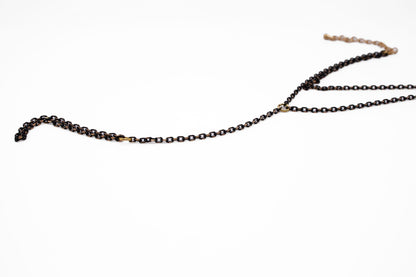 Black & Gold Steel Hand Chain Bracelet: Gothic Boho Jewelry