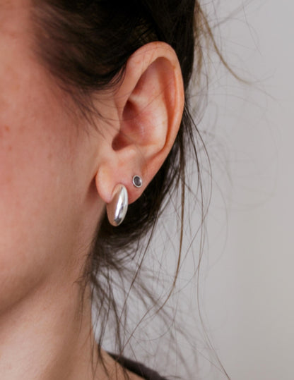 Small Chunky Sterling Silver Hoop Earrings