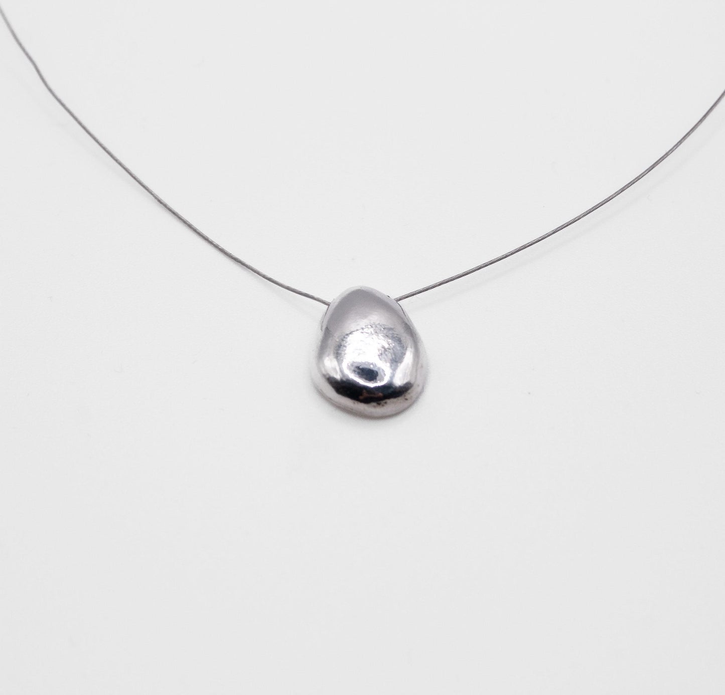 Sterling Silver Pebble Pendant Necklace
