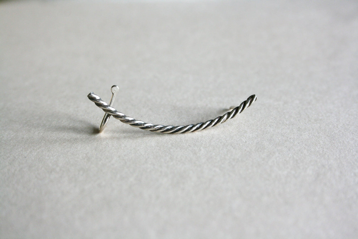 Twisted Wire Ear Climber Earring – Sterling Silver