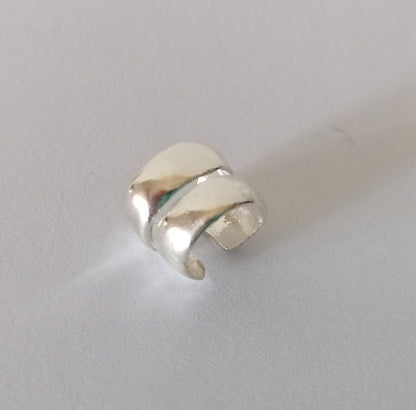 Sterling Silver 925 Cuff Earring Wide Chunky Cartilage Earring