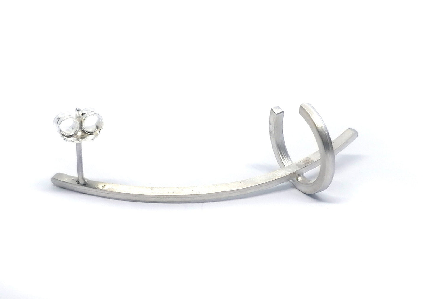 Minimalist Sterling Silver Ear Climber Cuff Earring