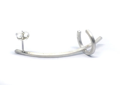 Minimalist Sterling Silver Ear Climber Cuff Earring