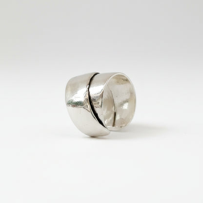 Silver ring on a white background