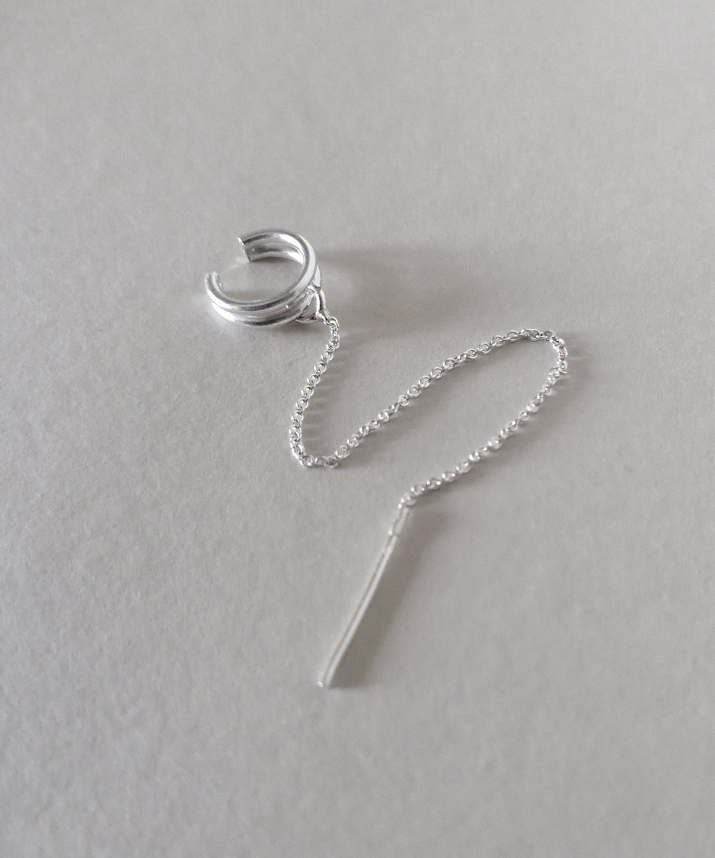 Ear Cuff Chain Earring No Piercing Conch Earring made of Silver 925