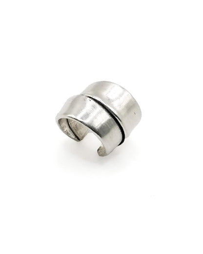 Silver ring on a white background