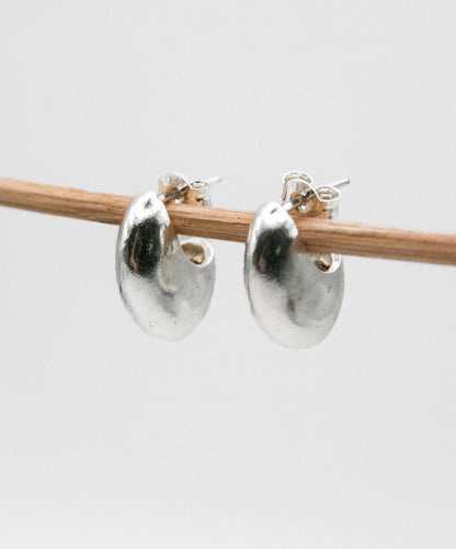 Small Chunky Sterling Silver Hoop Earrings
