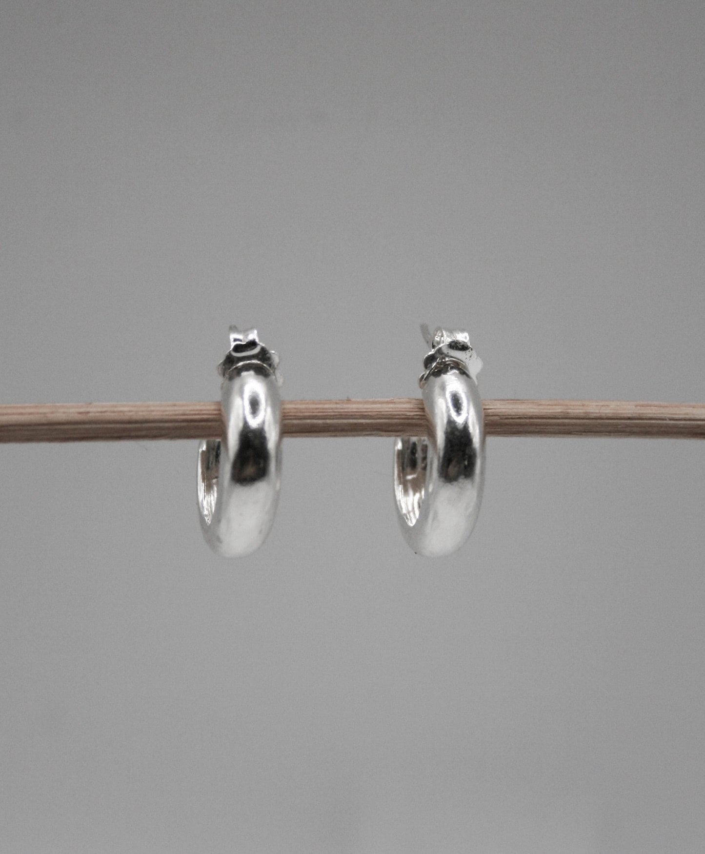 Chunky Small Sterling Silver Hoop Earrings