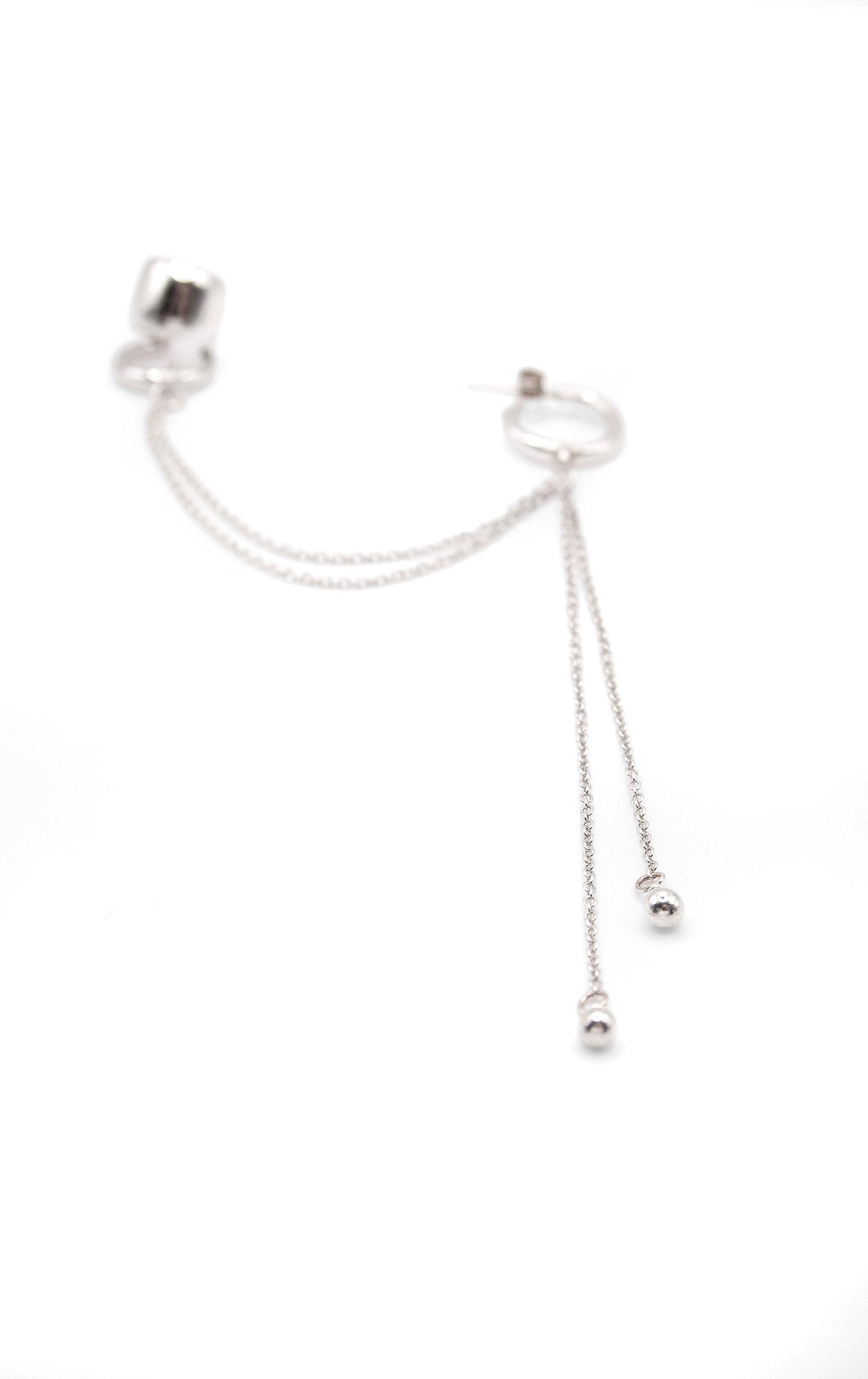 Helix Chain Ear Cuff and Hoop Earring – Sterling Silver