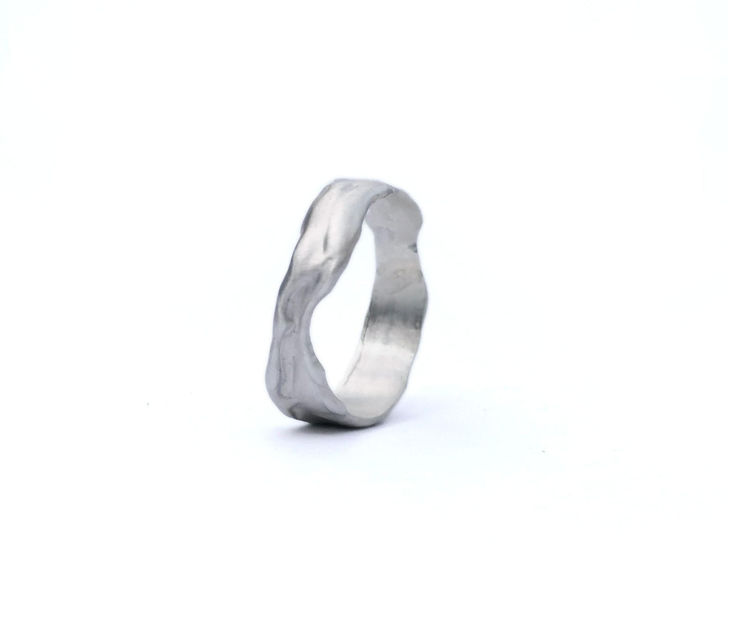 Irregular Wave Band Ring – Sterling Silver