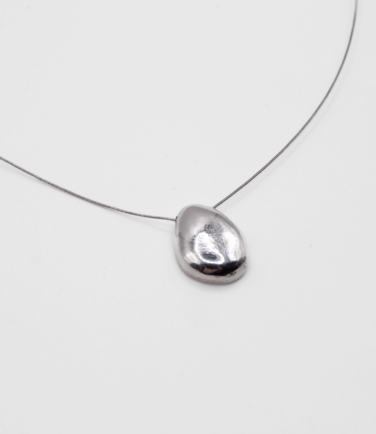 Sterling Silver Pebble Pendant Necklace