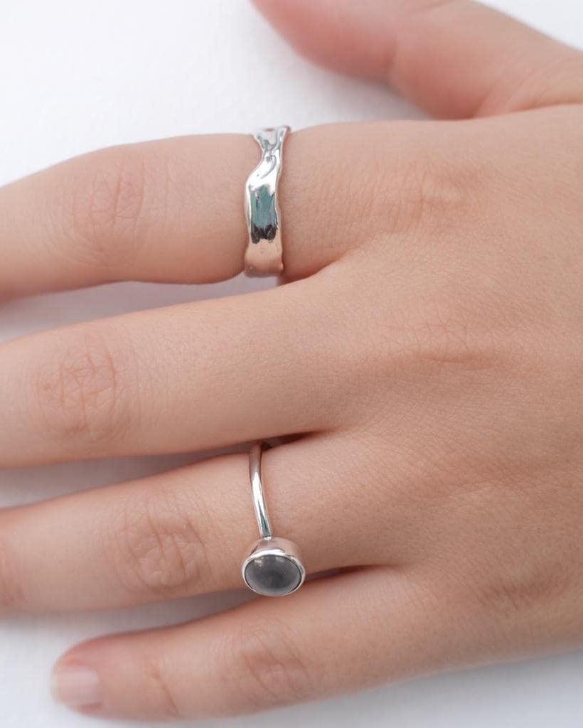 Irregular Wave Band Ring – Sterling Silver