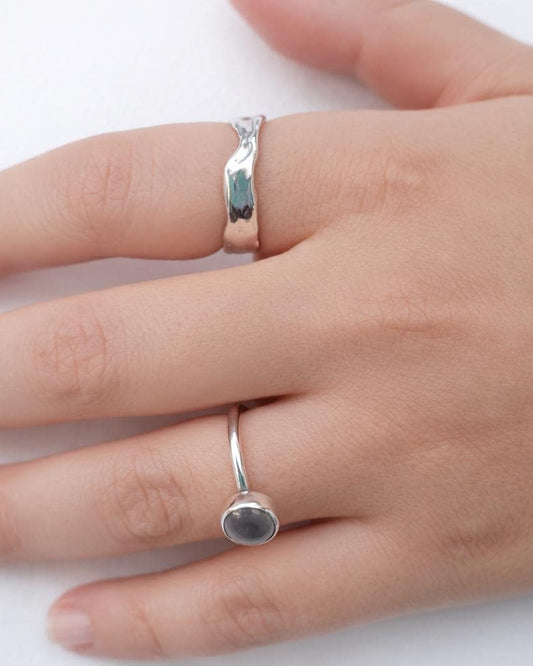 Irregular Wave Band Ring – Sterling Silver