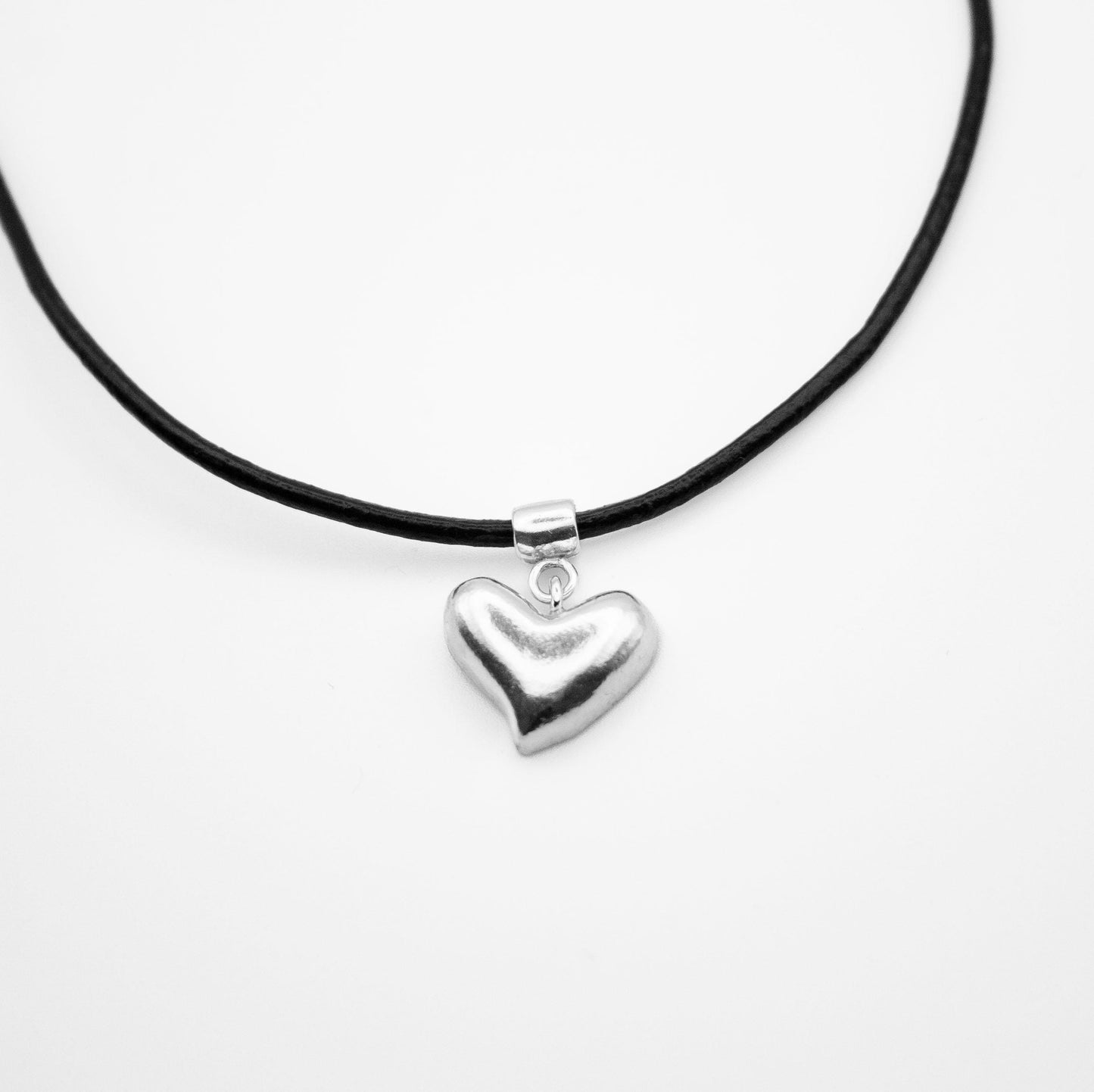 Puffy Heart Sterling Silver Necklace