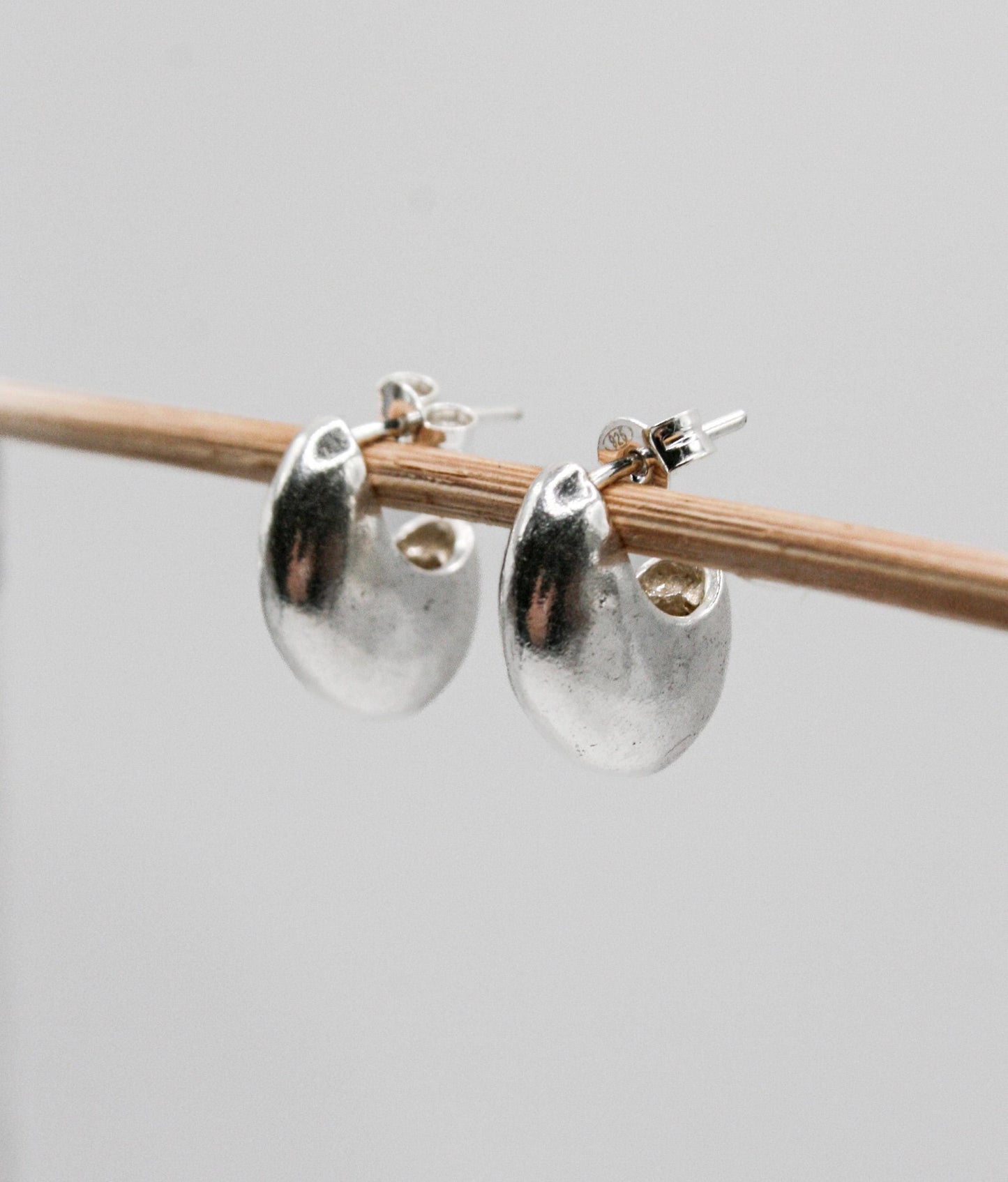 Small Chunky Sterling Silver Hoop Earrings