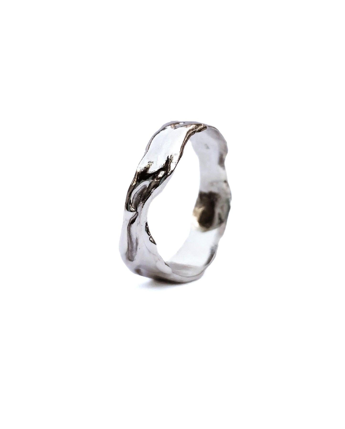 Irregular Wave Band Ring – Sterling Silver