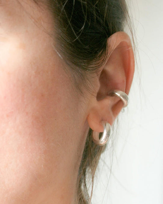 Chunky Small Sterling Silver Hoop Earrings