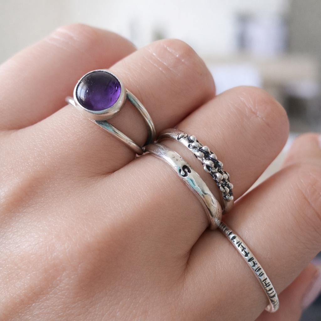 Irregular Sterling Silver Thick Band Ring